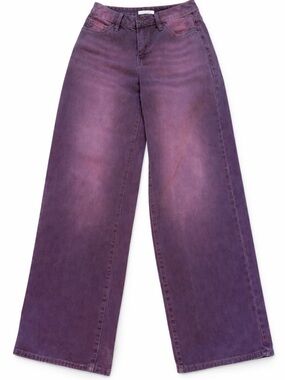 Machine Purple Wide Leg Jeans High Rise Cotton Denim Size 1 Trendy